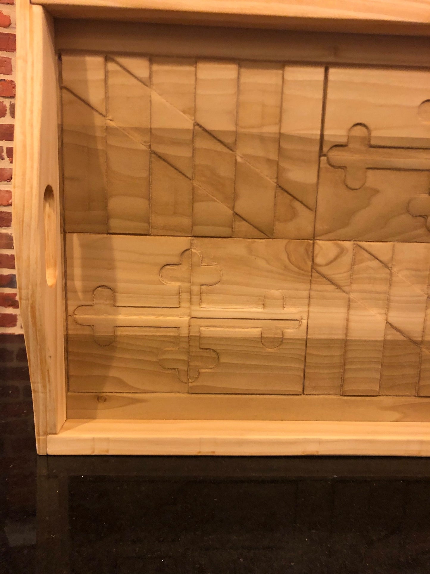 Personalized Wooden Serving Tray: Your Flag