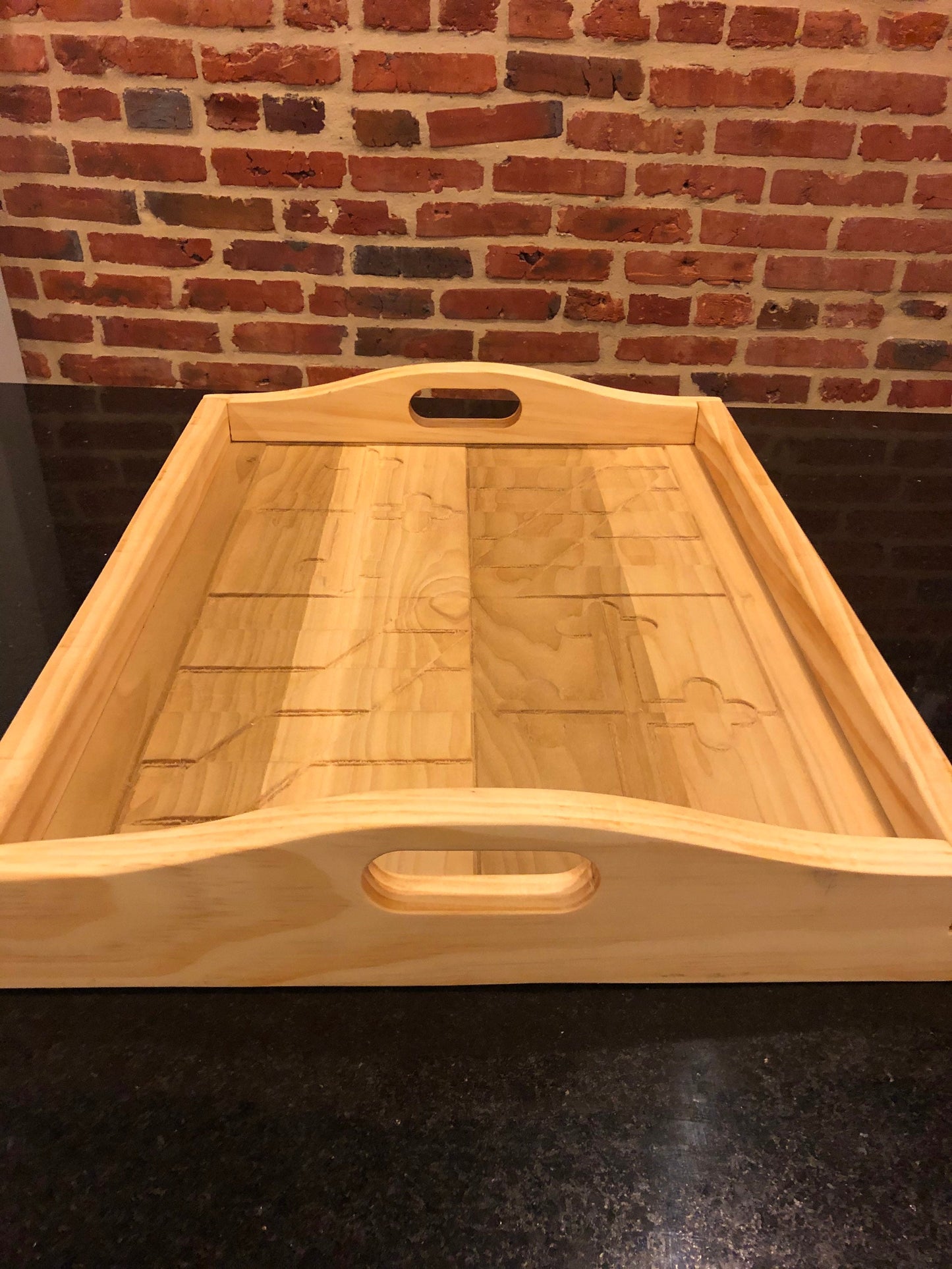 Personalized Wooden Serving Tray: Your Flag