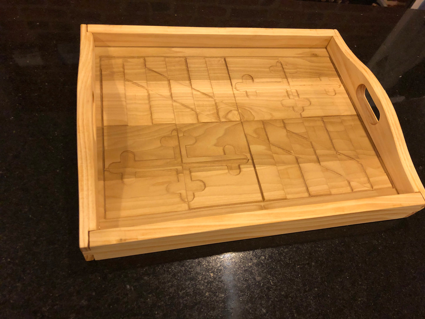 Personalized Wooden Serving Tray: Your Flag