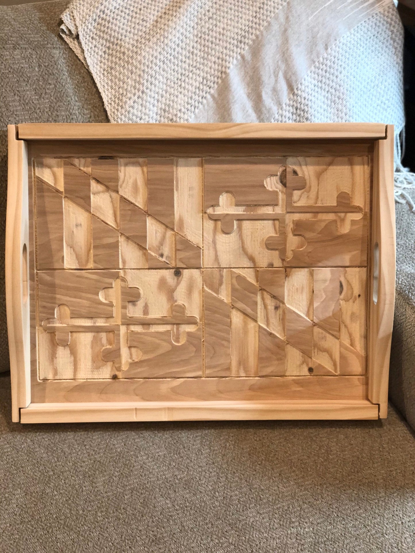 Personalized Wooden Serving Tray: Your Flag