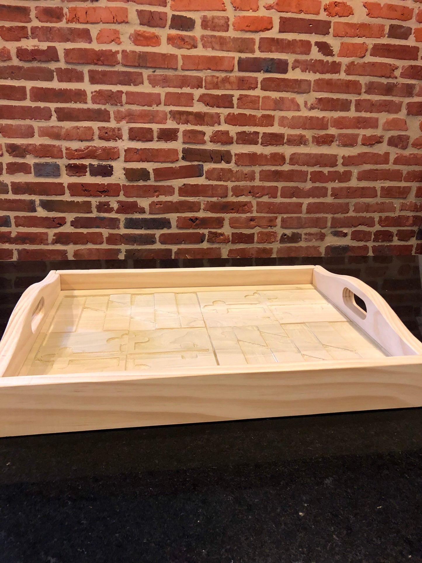 Personalized Wooden Serving Tray: Your Flag