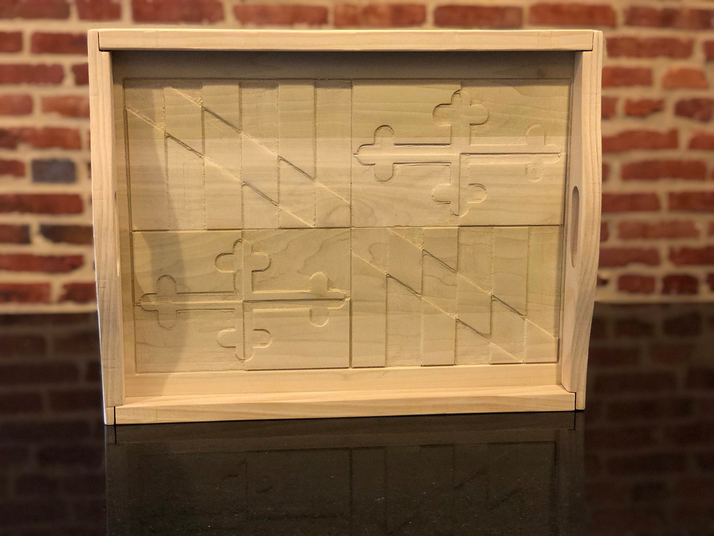 Personalized Wooden Serving Tray: Your Flag